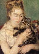 Woman with a Cat Pierre-Auguste Renoir